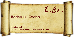 Bedenik Csaba névjegykártya