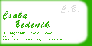 csaba bedenik business card